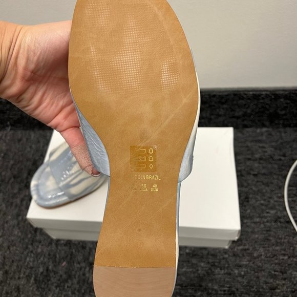 Blue and White Patent Leather Sandal (L'intervalle, BRAND NEW, NEVER WORN) - Picture 3 of 3